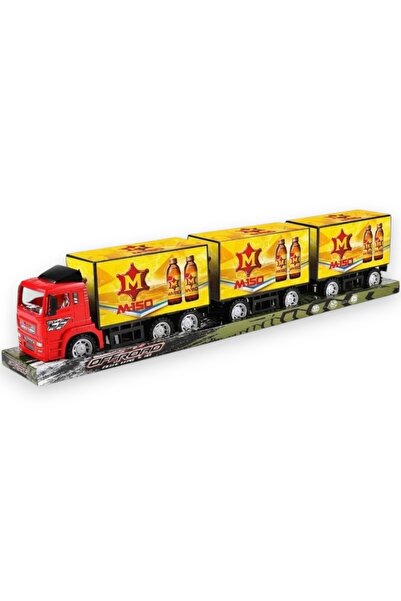 Avaleea Camion Cu Remorca Tripla Si Containere, Cu Frictiune, Jucarie Interac...
