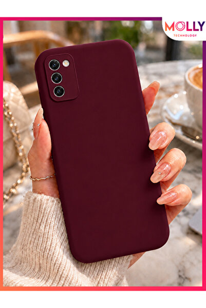 Molly SAMSUNG GALAXY A02s İçin Vişne Çürüğü Liquid İçi Kadife Mat Silikon Kılıf