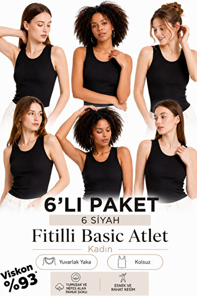 Loule Women's 6 Pieces 93% Viscose Thick Strap Basic Undershirt - Advantage P...