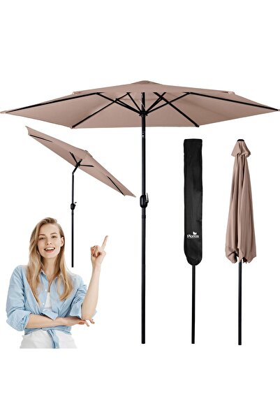 Plonos Umbrelă de grădină pliabilă, 6 secțiuni, 300 cm, cu husă, PL-884