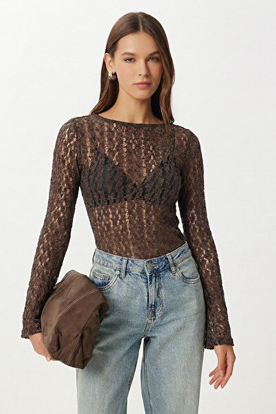 Hiccup Bluză slim fit cu decupaj din dantelă ISTANBUL