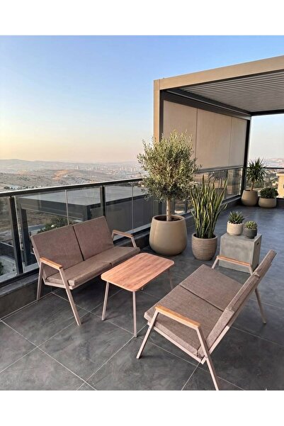 Dekoroom's VİENTO 2-2 BAHÇE BALKON MOBİLYASI,SEHPALI,CAPİ İSKELET, KUMAŞ RENG...