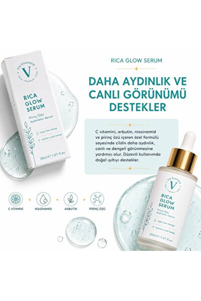 Via Aydınlatıcı Serum Rica Glow Pirinç Özlü C Vitamini 30 ml
