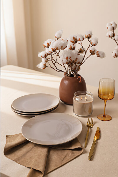 Keramika Taupe Ege Serving Plate 26 cm 4 Pieces 594