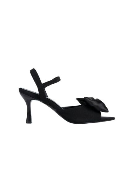 trender Women's Evening Dress Sandals 3865 Black Satin