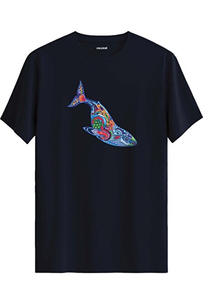 Colermi Artistic Printed T-Shirt with Colorful Whale Figure