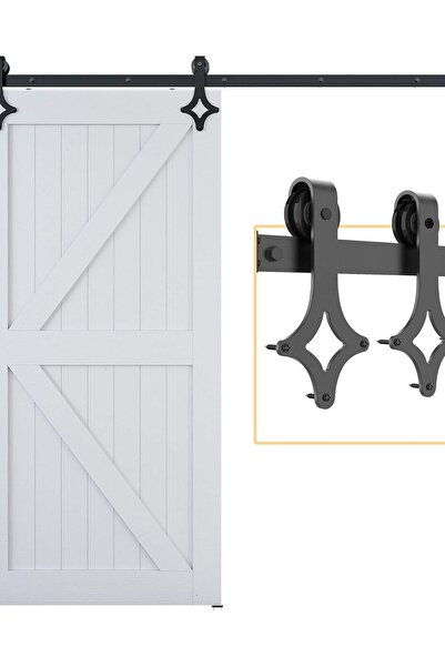 OEM Sistem de uși glisante tip barn door Loft Șină Negru Set 150 cm