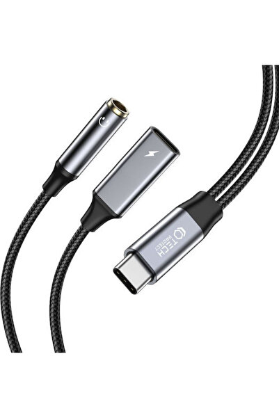 Tech-Protect Μετατροπέας UltraBoost USB-C αρσενικό σε 3.5mm / USB-C 2x θηλυκό...