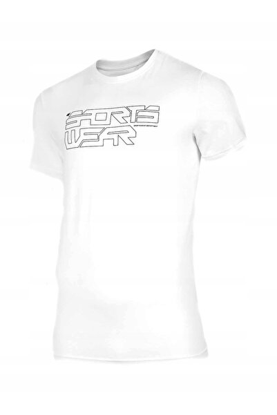 OEM 4F Tricou bărbătesc alb cu imprimeu „Sportswear” 100% bumbac XXL