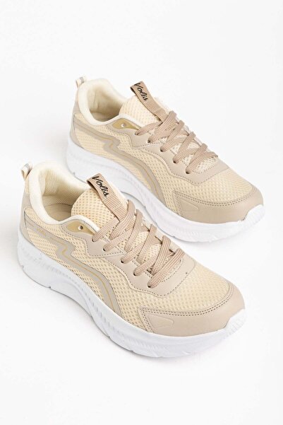 Dilimler Ayakkabı Orthopedic Women's Stock Shoes Beige Anorak Material Breath...