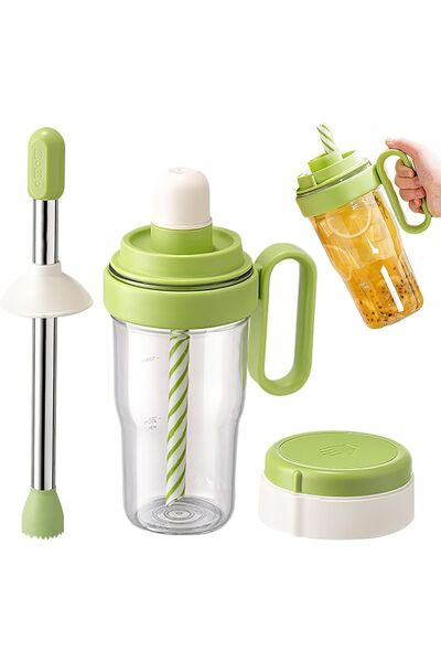 OEM Set Shaker 3 în 1 1000 ML cu Zdrobitor pentru Gheață cu Paie pentru Băutu...
