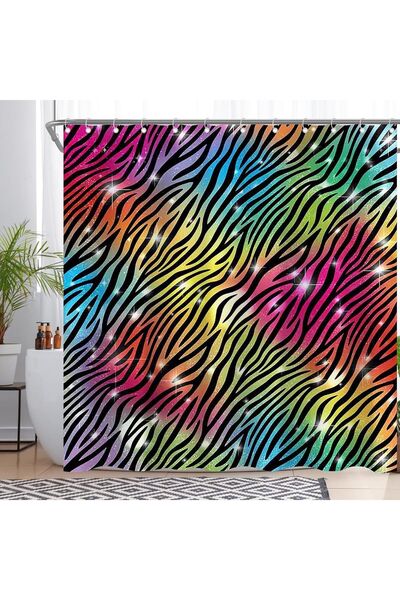 OEM Cortină de duș impermeabilă 183x183 cm 12 cârlige Colorată