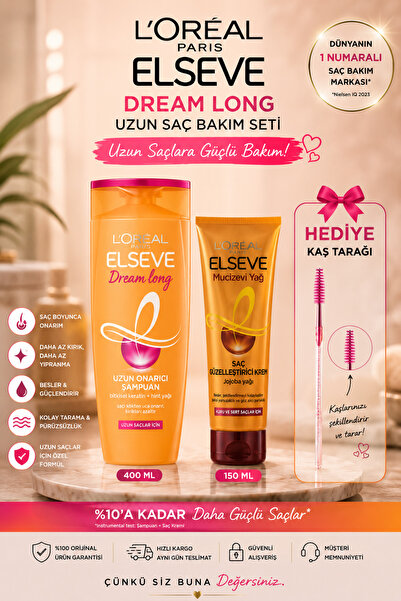 L'Oreal Paris L'Oréal Paris Elseve Dream Long Şampuan + Mucizevi Yağ Saç Güze...