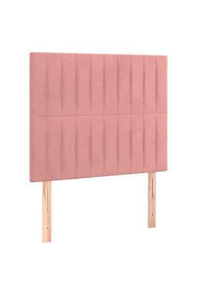 vidaxl Tăblie de pat roz 90x5x118/128 cm catifea