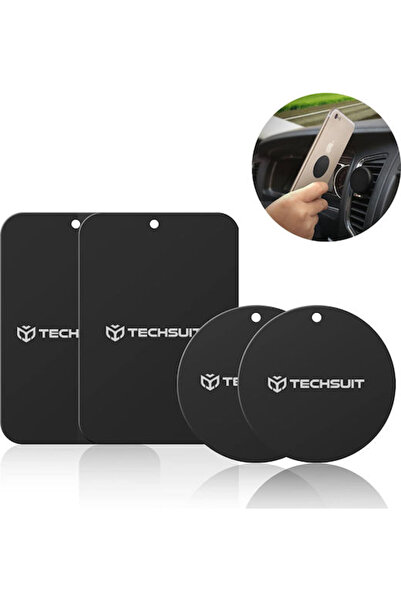 Techsuit Σετ Μεταλλικών Πλακών Τηλεφώνου 4 Mp04 Μαύρο 5949419093126