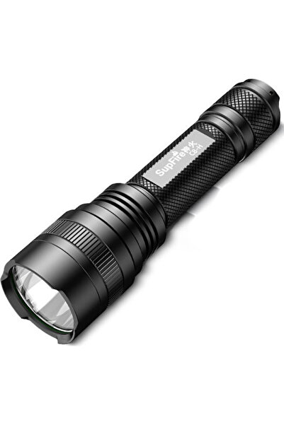 SUPERFIRE Επαναφορτιζόμενος Φακός LED IP46 με Μέγιστη Φωτεινότητα 1200lm Μαύρ...