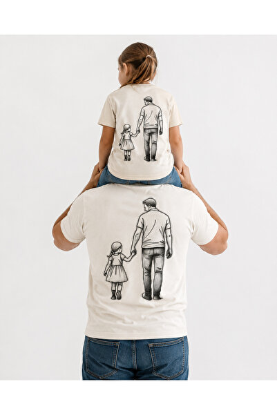 VODEXA Father and Daughter Oversize T-Shirt Father Daughter Printed on the Sh...