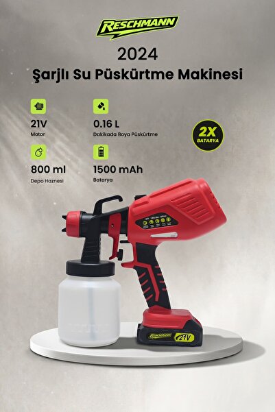 RESCHMANN 2024 ŞARJLI BOYA VE SU PÜSKÜRTME MAKİNASI (21V / 800ml)