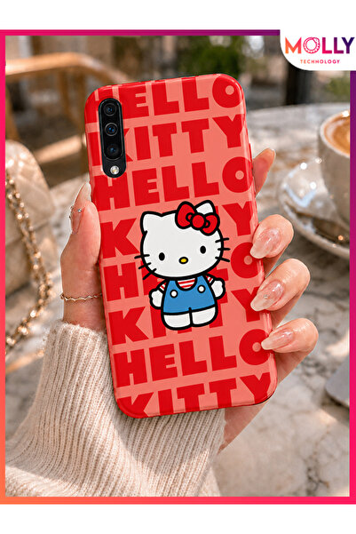 Molly SAMSUNG GALAXY A70 İçin Pamuk Şeker Hello Kitty Desenli Silikon Kılıf