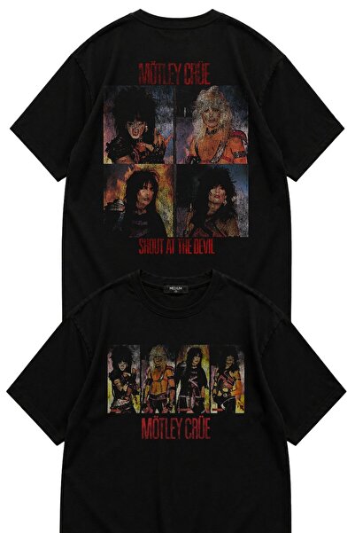 Fuddy Moda Μπλουζάκι Unisex Mötley Crüe με στάμπα στην πλάτη και λαιμόκοψη πο...
