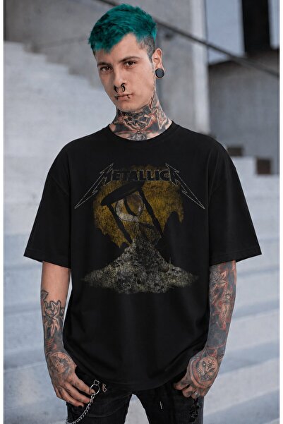 Fuddy Moda Unisex Metallica the End of the Line Printed T-Shirt, Oversized Ro...