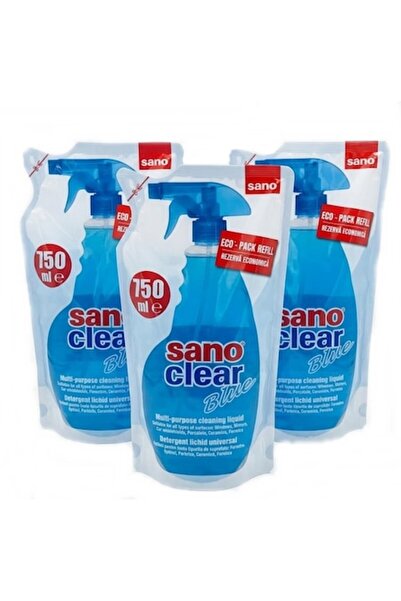 Sano Pachet 3 x Rezervă de detergent lichid universal pentru suprafețe, Clear...