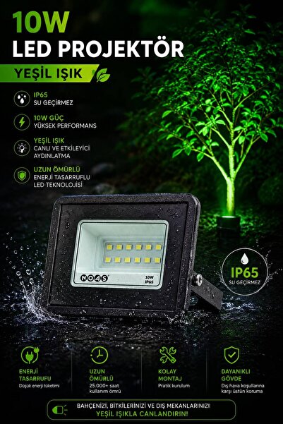 Noas 10 WATT LED PROJEKTÖR YEŞİL