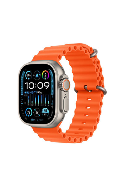 Apple Watch Ultra 2, GPS + CELL, 49mm, Κάσα Τιτανίου, Λουράκι Ocean Πορτοκαλί...