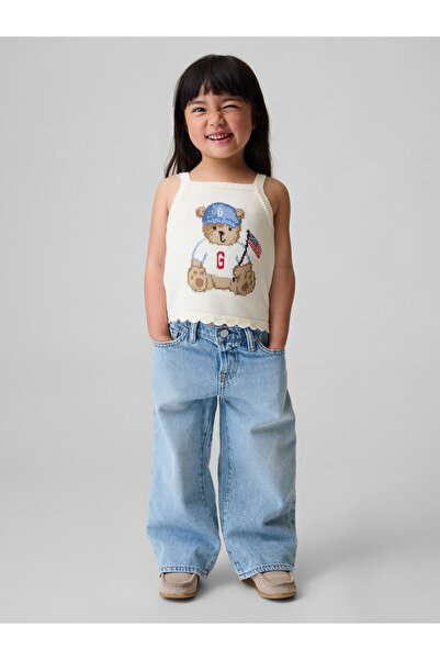 GAP Kız Bebek Kırık Beyaz Brannan Bear Americana Triko Atlet