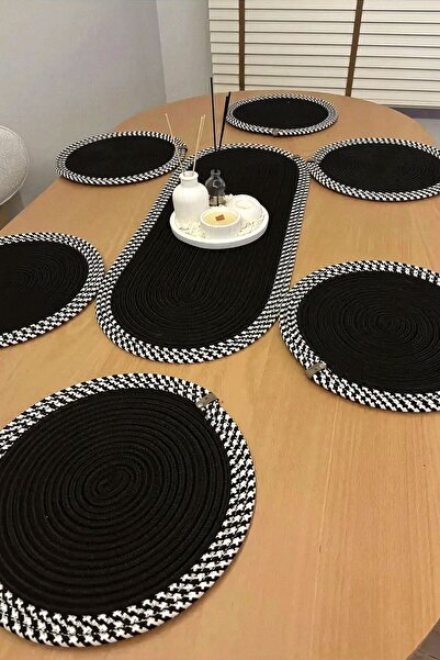 Comfort Craft Jute Straw Runner Supla Set 7 Pieces - 30X80 cm Oval Washable A...
