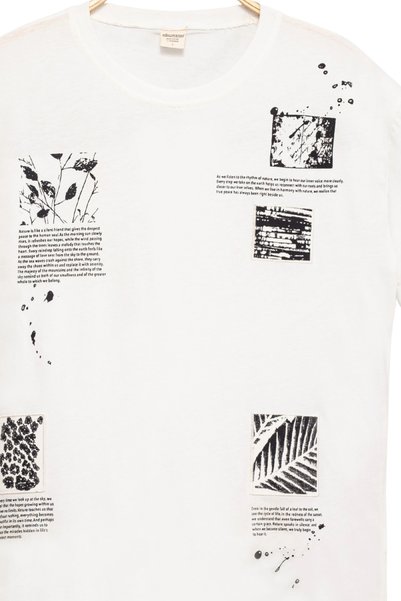 Divonette Men's Basic Short Sleeve 100% Cotton Printed T-Shirt with Embroidery Detail, Cool and Comfortable White T-Shirt