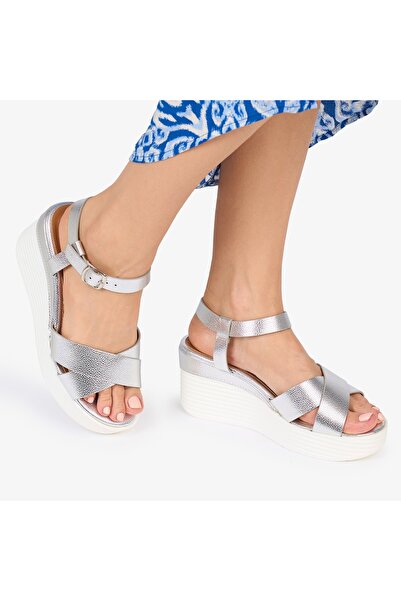 ANGEL BLUE SANDALE dama Piele ECOLOGICA CU PLATFORMA CRL1015 Culoare: Argintiu