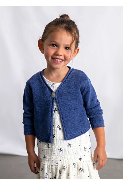 MAYORAL Girl's Knitted Cardigan Navy Blue 3384