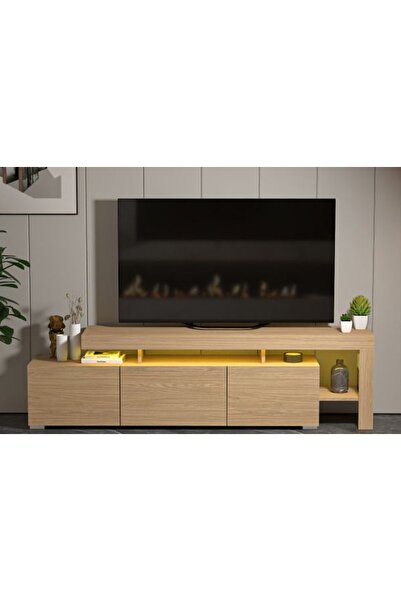 Vivense LUMA LED IŞIKLI TV ÜNİTESİ, KONSOL MEŞE DESEN, 192 CM