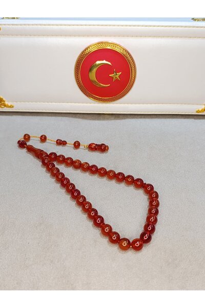 HALİL KOÇAK Fire Amber Praying Beads Globe Cut Master Craftsman Made