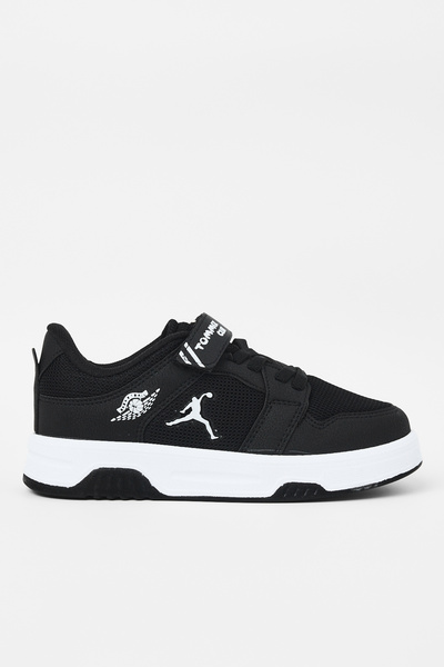 Tonny Black Çocuk Unisex Siyah Siyah Rahat Kalıp Ortopedik Cırtlı Sneaker