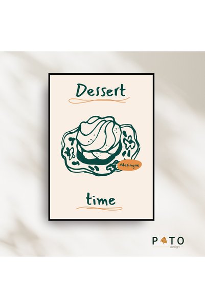 Pato Design 'Dessert Time - Meringue' Mutfak Dekoratif Tablo | Siyah Çerçevel...