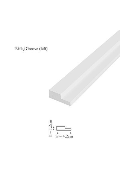 Manavi Profil stanga riflaj decorativ 3D, Groove/Moon L, 4.4x1.2x290 cm,
