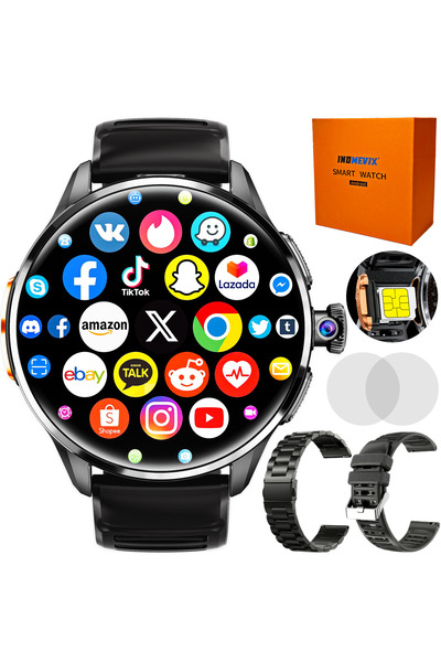 INOMEVIX Ceas smartwatch pentru bărbați Android, AMOLED 1.6 ", SIM, 3GB+32GB,...