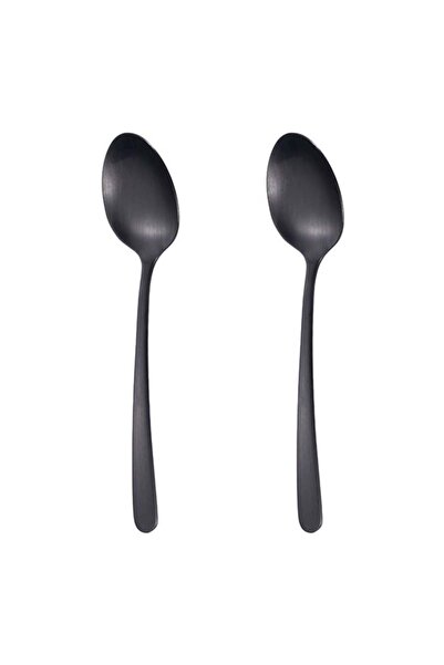 OEM Set Lingurițe "Black", Oțel inoxidabil, Negru, 15.5cm, 2