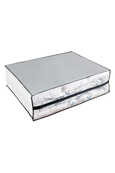 OEM Husă gri depozitare haine, 85x60x25 cm, încăpătoare, cu fermoar și fereastră