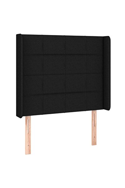 vidaxl Tăblie de pat cu aripioare, negru, 83x16x118/128 cm, textil