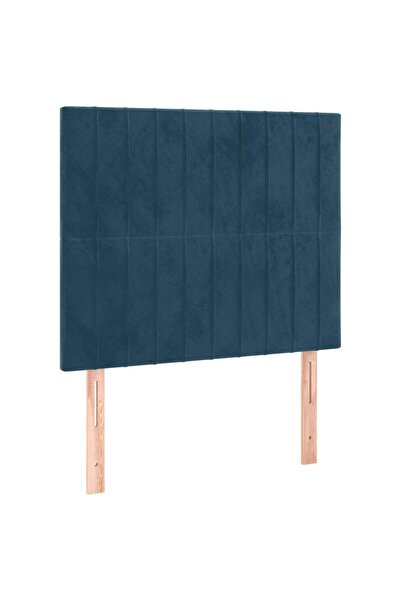 vidaxl Tăblie de pat albastru închis 90x5x118/128 cm catifea