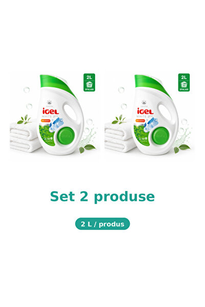 Igel Bax 2 Pachete Detergent lichid pentru rufe albe 2L, 50 de spalari, 2 x 2 L