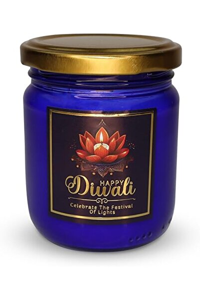 The Bros CharmLab Candle – Diwali Festival of Lights, 9.7 oz Navy Blue Jar
