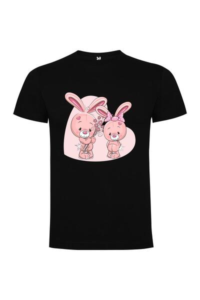 iLovePrints Floral Bunny Cuties Tshirt