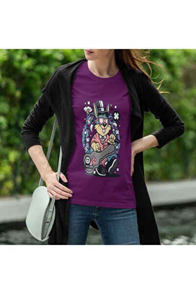 iLovePrints Cool Bunny with Guitar Case Tshirt