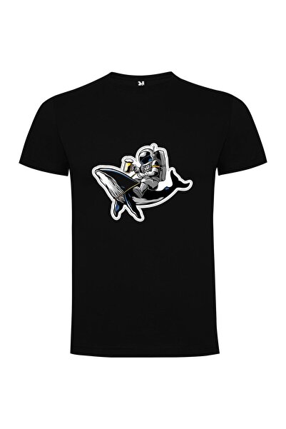 iLovePrints Space Whale Knight Beer Tshirt