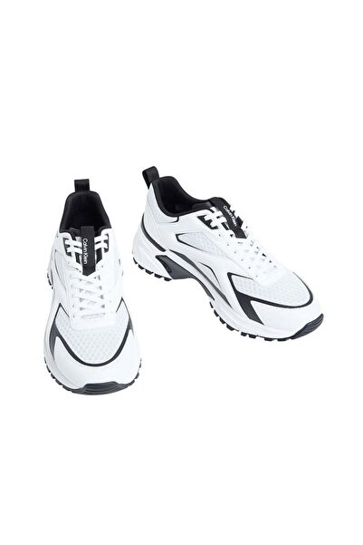 Calvin Klein Jeans HIKE RUNNER LACEUP STRIP LOGOLU ERKEK SNEAKER BEYAZ/SİYAH ...