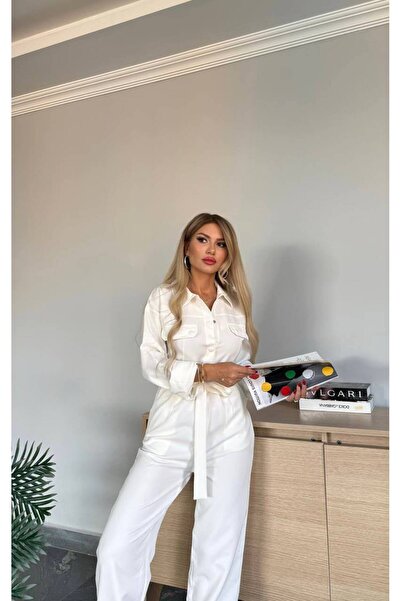 decision fashion Bağlama Detaylı Beyaz TULUM